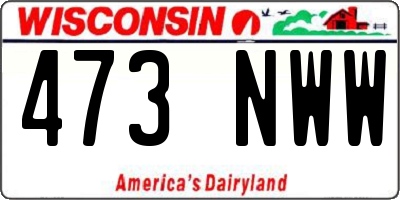 WI license plate 473NWW