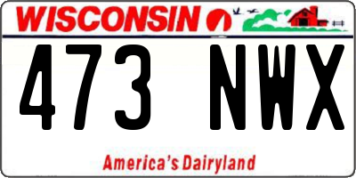 WI license plate 473NWX