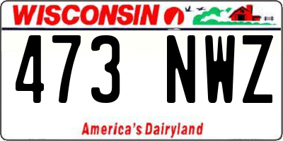 WI license plate 473NWZ