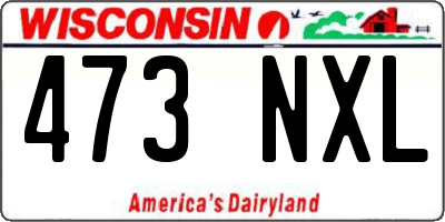 WI license plate 473NXL