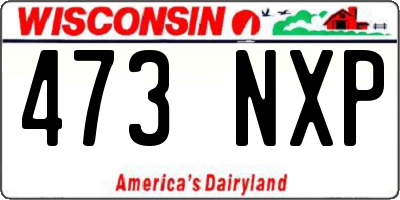 WI license plate 473NXP
