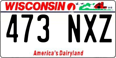 WI license plate 473NXZ