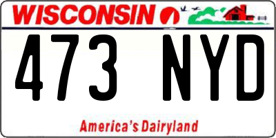 WI license plate 473NYD
