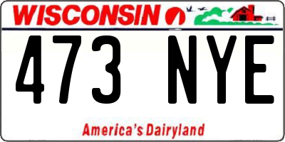WI license plate 473NYE