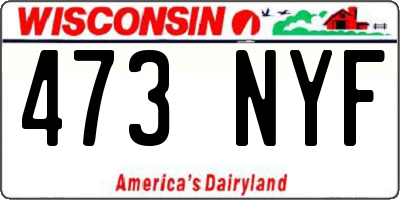 WI license plate 473NYF