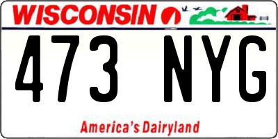 WI license plate 473NYG