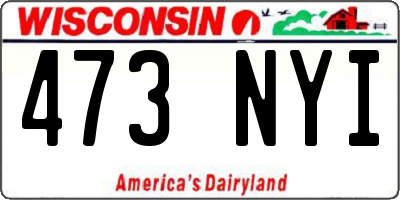 WI license plate 473NYI