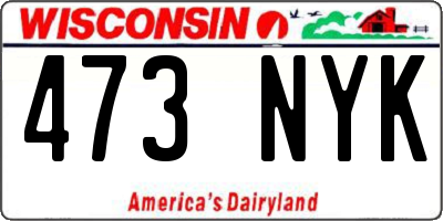 WI license plate 473NYK