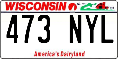 WI license plate 473NYL