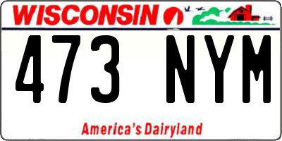 WI license plate 473NYM