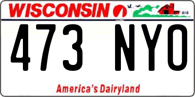 WI license plate 473NYO