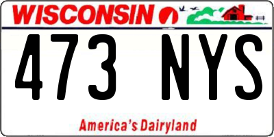 WI license plate 473NYS
