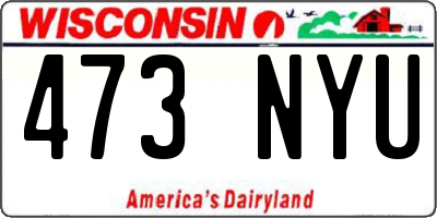 WI license plate 473NYU