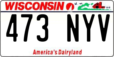 WI license plate 473NYV