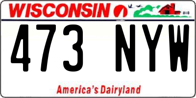 WI license plate 473NYW