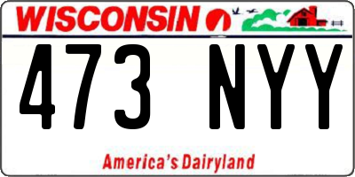 WI license plate 473NYY