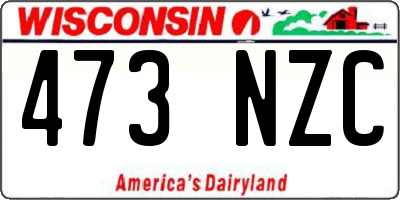 WI license plate 473NZC