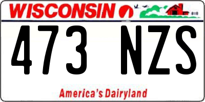WI license plate 473NZS