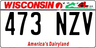 WI license plate 473NZV