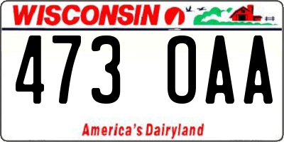 WI license plate 473OAA