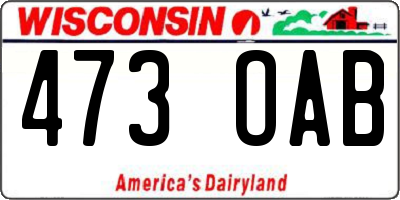 WI license plate 473OAB