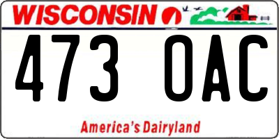 WI license plate 473OAC