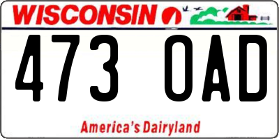 WI license plate 473OAD