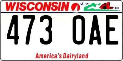 WI license plate 473OAE
