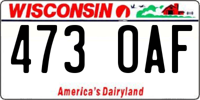 WI license plate 473OAF