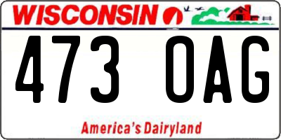 WI license plate 473OAG
