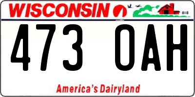 WI license plate 473OAH