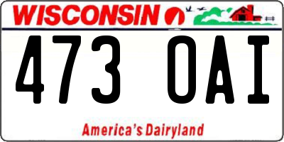 WI license plate 473OAI
