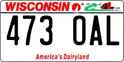 WI license plate 473OAL