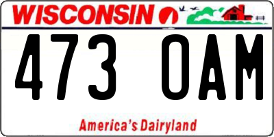 WI license plate 473OAM