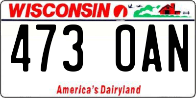 WI license plate 473OAN
