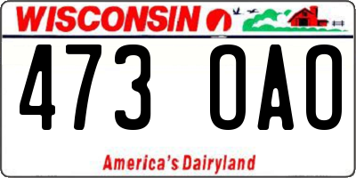 WI license plate 473OAO