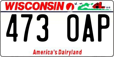 WI license plate 473OAP