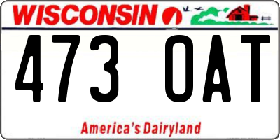 WI license plate 473OAT
