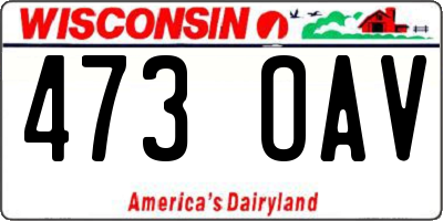 WI license plate 473OAV