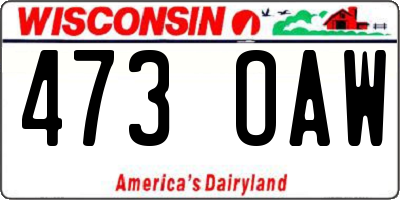 WI license plate 473OAW