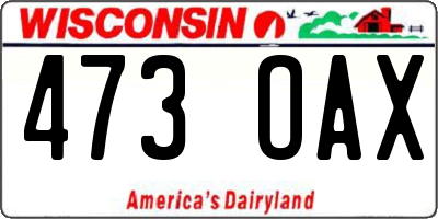 WI license plate 473OAX