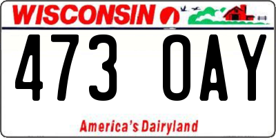 WI license plate 473OAY