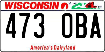 WI license plate 473OBA