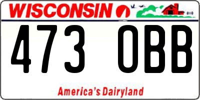 WI license plate 473OBB