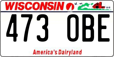 WI license plate 473OBE