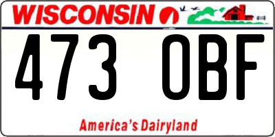 WI license plate 473OBF