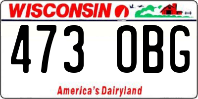 WI license plate 473OBG