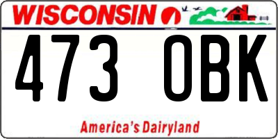 WI license plate 473OBK