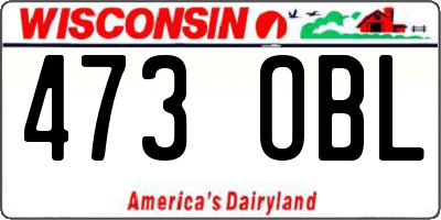 WI license plate 473OBL