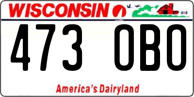 WI license plate 473OBO